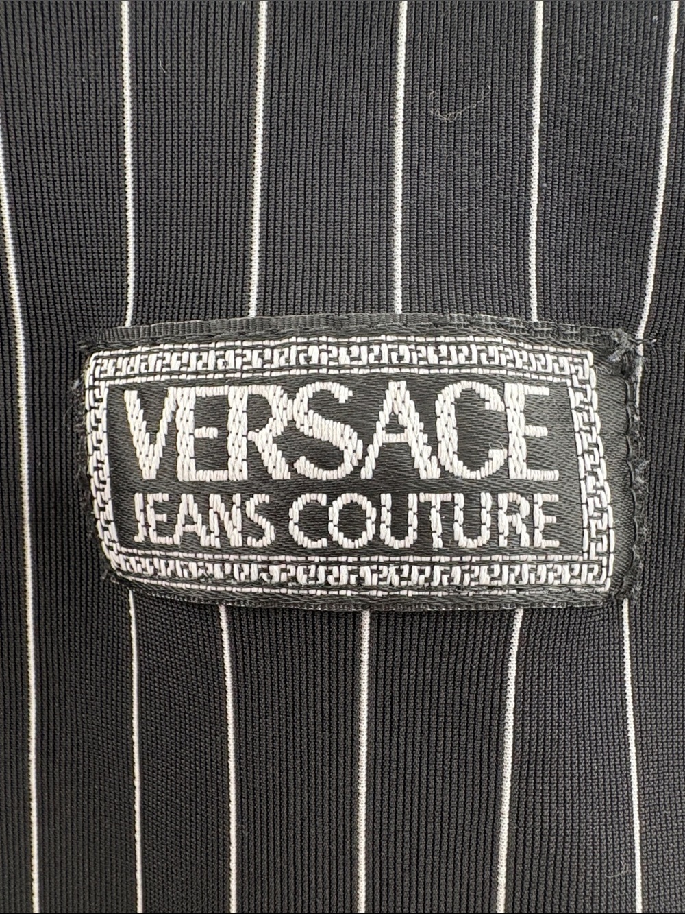 Versace Black Pinstripe Spaghetti-Strap Camisole - Picture 2 of 4